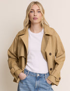 Camel Tie Trench Jacket