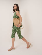 Green Polka Dot Waistcoat & Capri Trousers Set