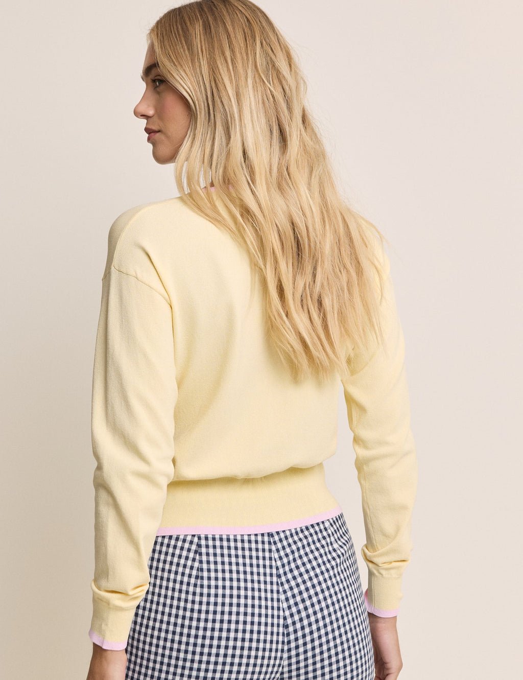 Butter Yellow Crew Neck Cardigan