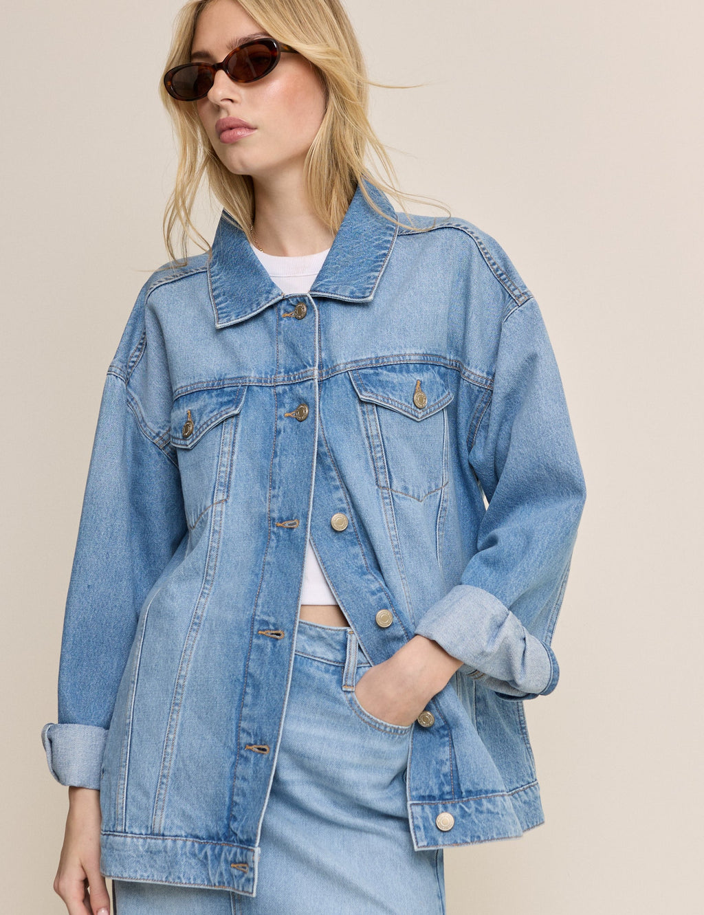Blue Denim Oversized Jacket
