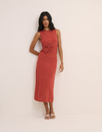 Red Polka Dot Jennifer Jersey Midi Dress