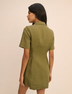 Khaki Tailored Asymmetric Mini Dress