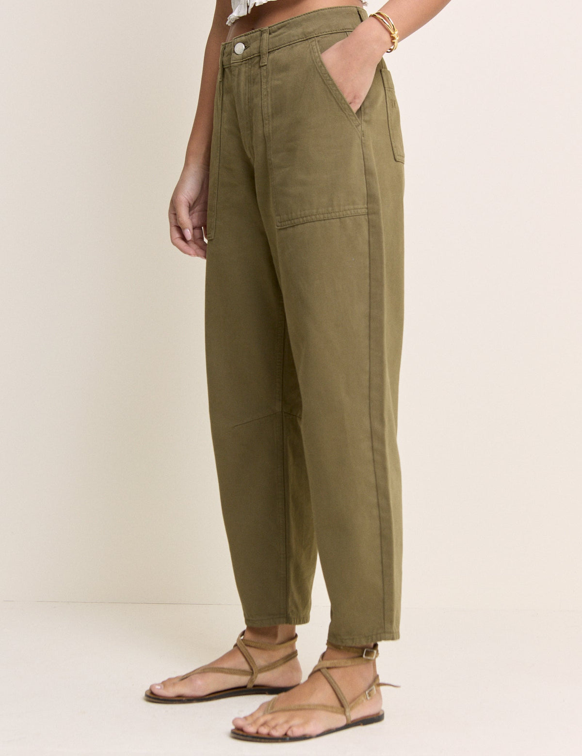 Khaki Utility Pocket Trousers