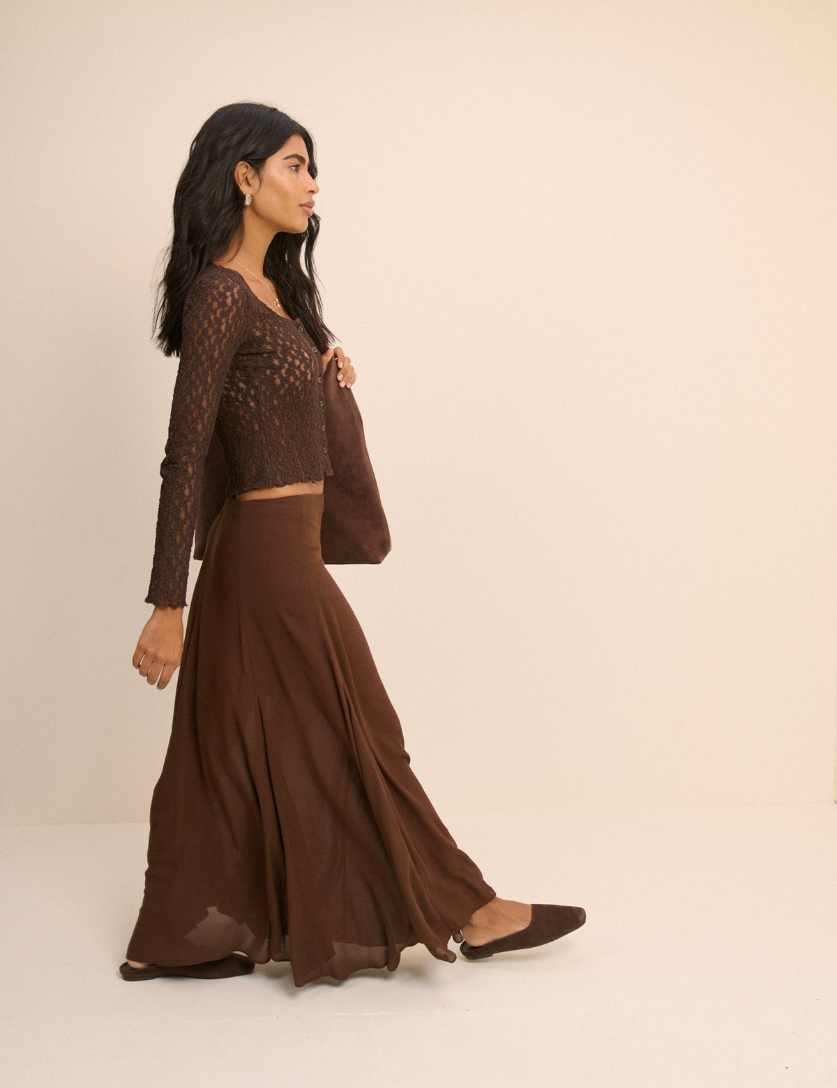 Brown Selene Maxi Skirt