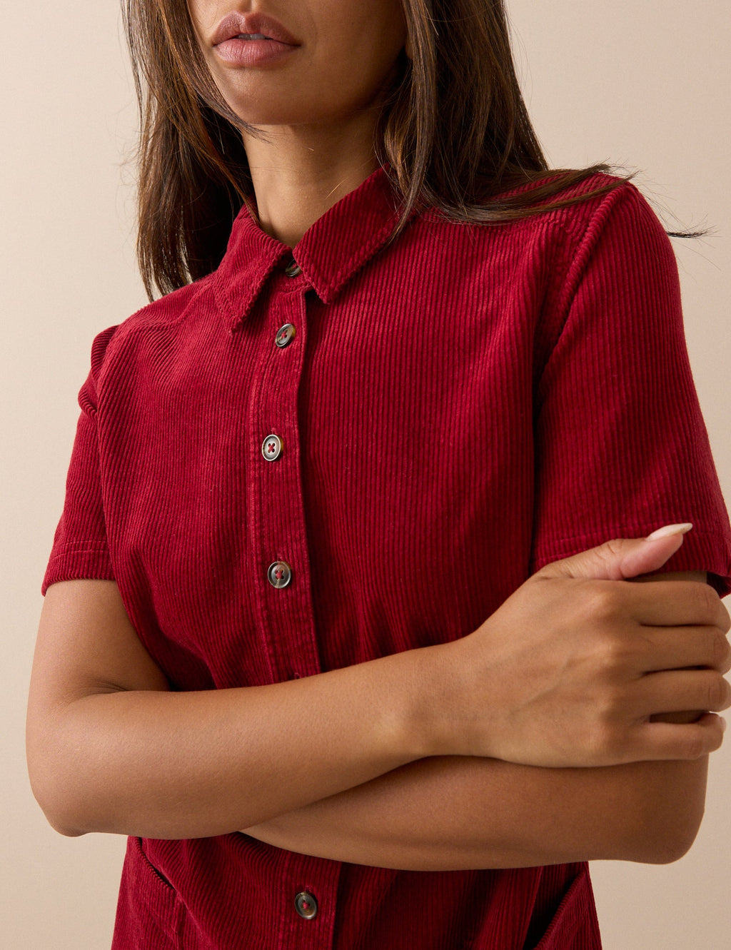 Red Cord Collared Lucy Mini Dress