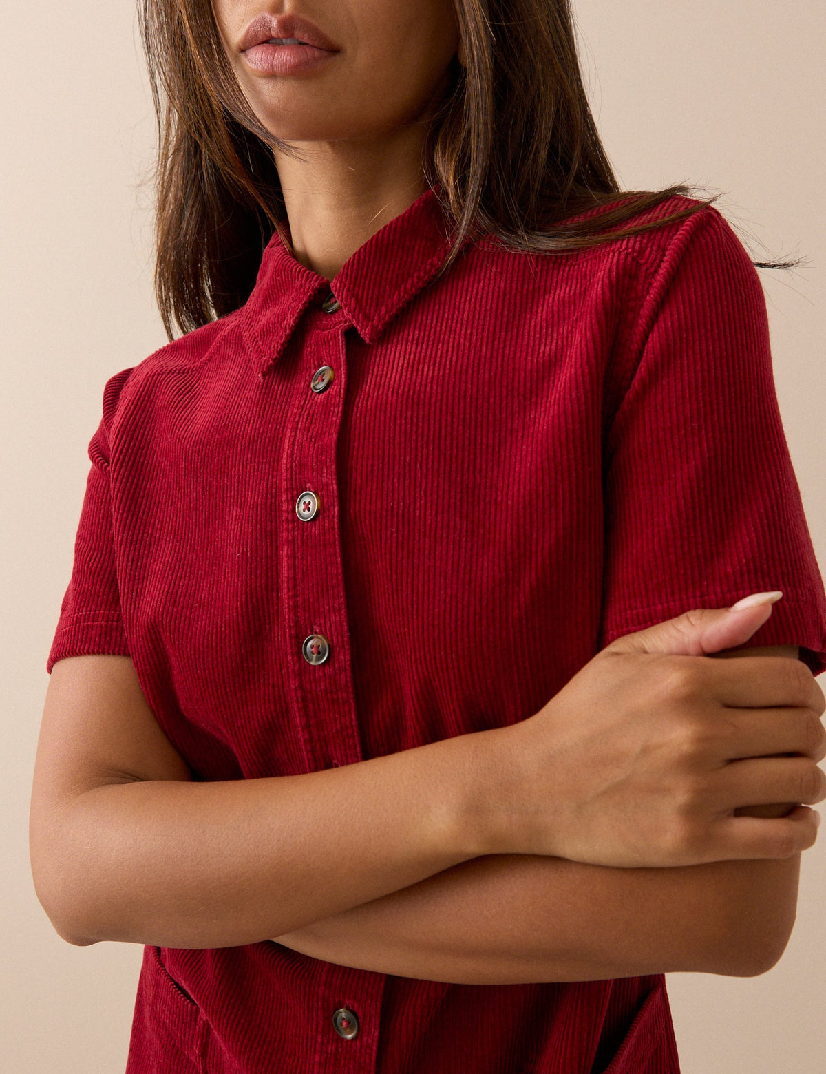 Red Cord Collared Lucy Mini Dress