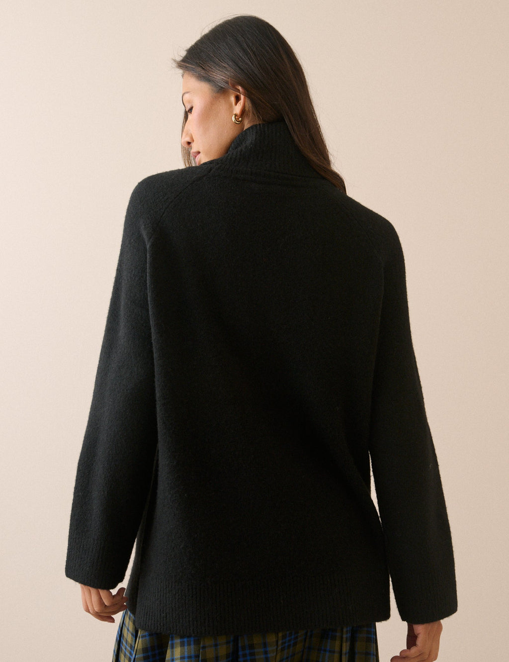 Black Roll Neck Oversized Jumper