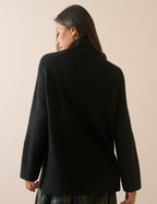 Black Roll Neck Oversized Jumper
