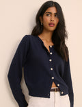 Navy Crew Neck Cardigan