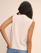 Cream Wool-Blend Crochet Trim Vest