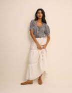 Blue Gingham Puff Sleeve Lumi Blouse