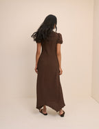Brown Cassandra Jersey Midi Dress