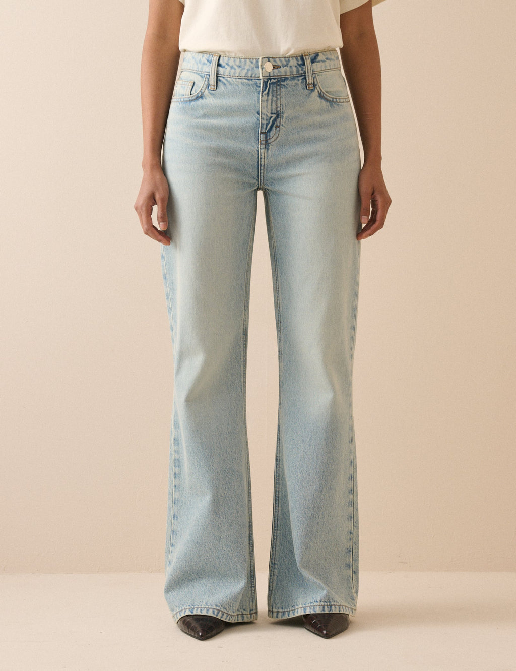 Light Blue Low Rise Penny Relaxed Flare Jeans