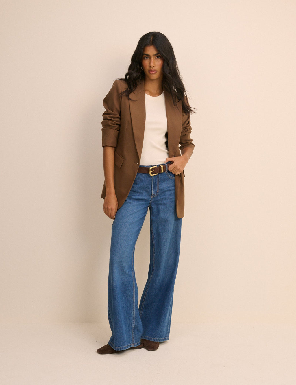 Brown Single Breasted Alexa Blazer