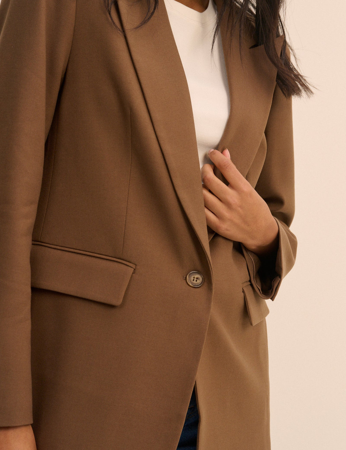 Brown Single Breasted Alexa Blazer