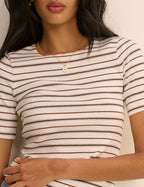 Brown and Cream Striped T-Shirt