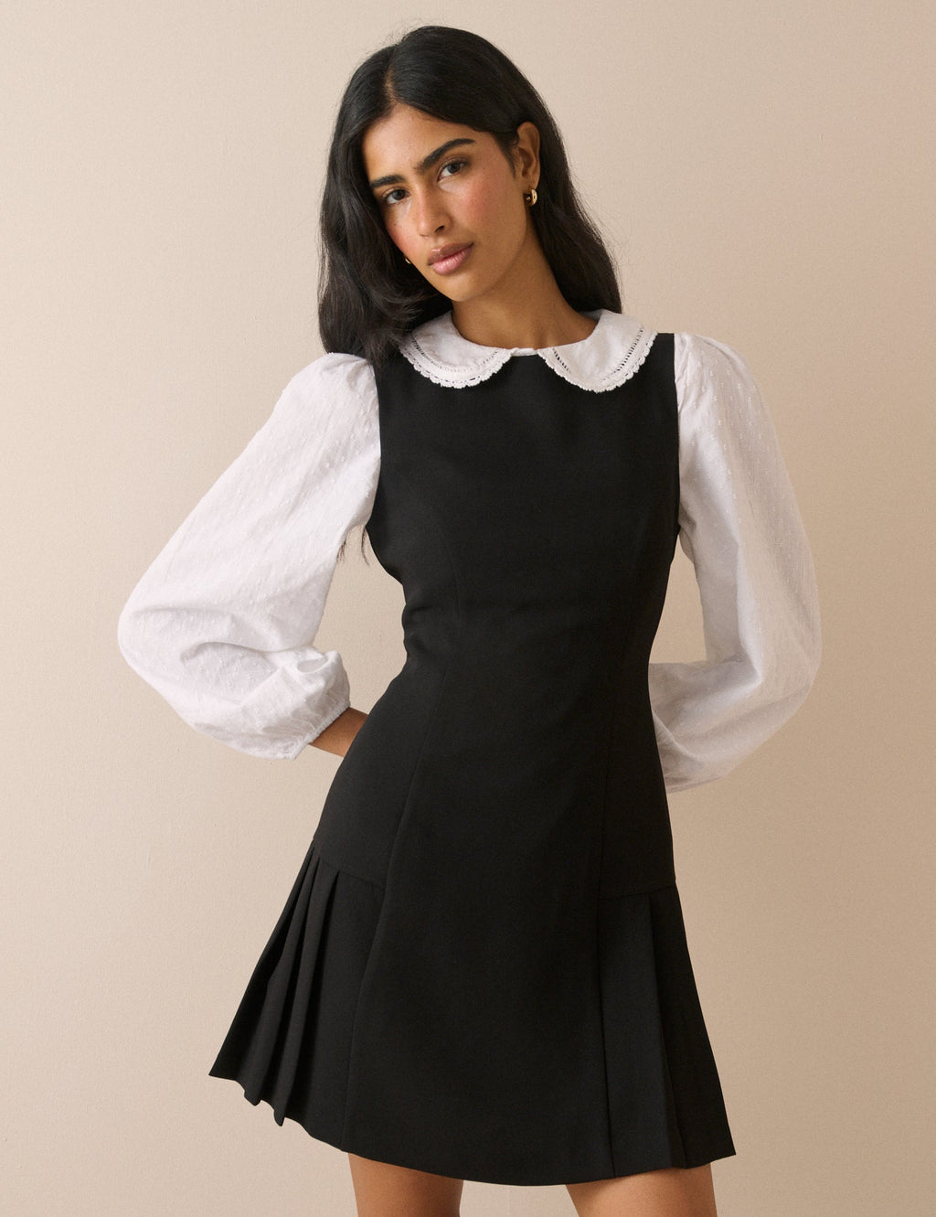 White Broderie Anglaise Peter Pan Collar Blouse
