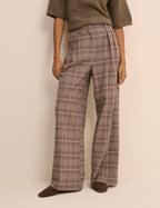 Brown Check Wide Leg Rue Trousers
