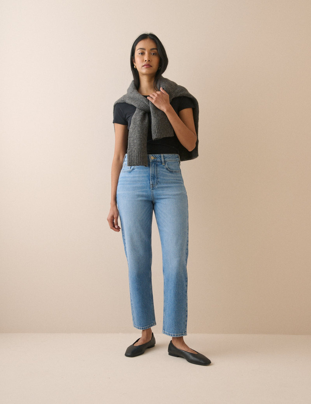 Blue High Rise Camden Tapered Jeans