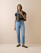 Blue High Rise Camden Tapered Jeans