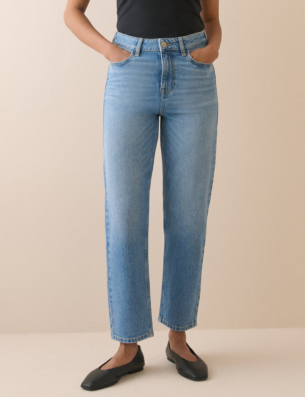 Blue High Rise Camden Tapered Jeans