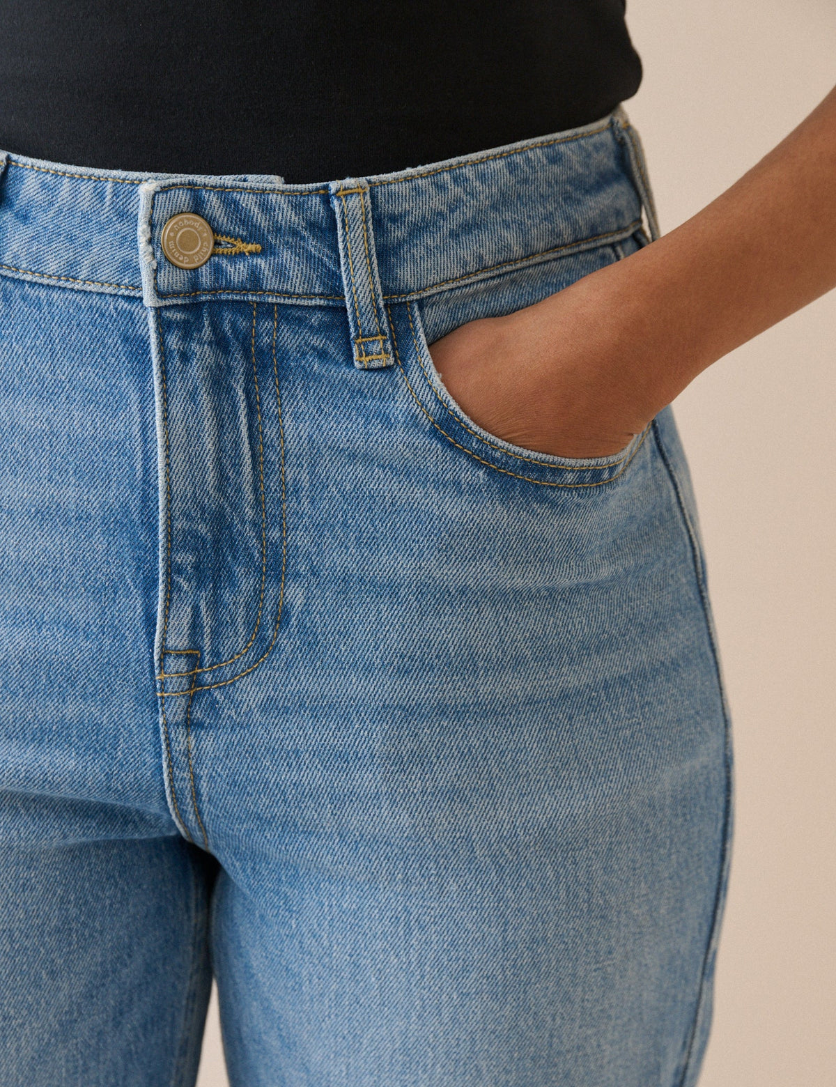 Blue High Rise Camden Tapered Jeans