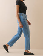 Blue High Rise Camden Tapered Jeans
