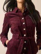 Burgundy Cord Finchley Shirt Dress