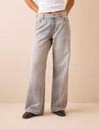 Grey Wide Leg Stepney Loose Jeans