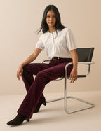 Burgundy Cord Mayfair Bootcut Jeans