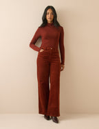 Rust Cord High Rise Soho Wide Leg Jeans