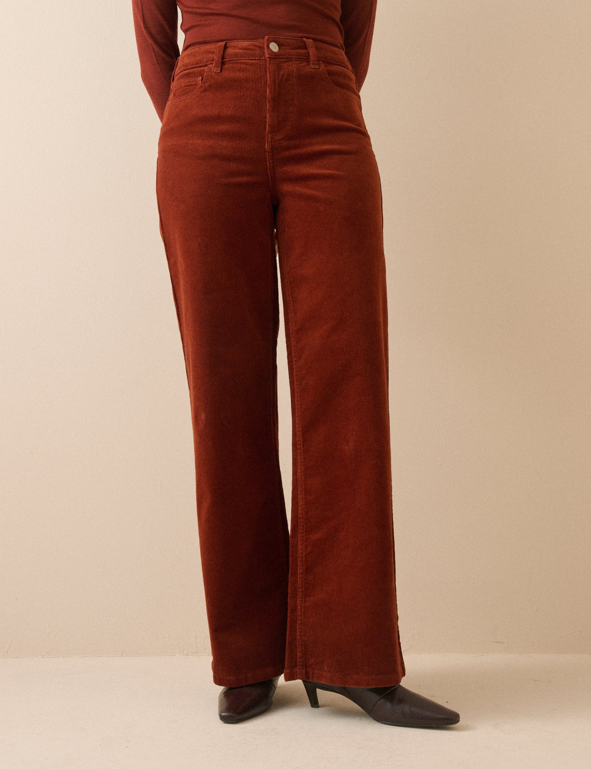 Rust Cord High Rise Soho Wide Leg Jeans