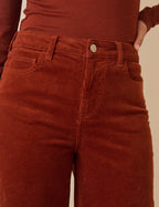 Rust Cord High Rise Soho Wide Leg Jeans