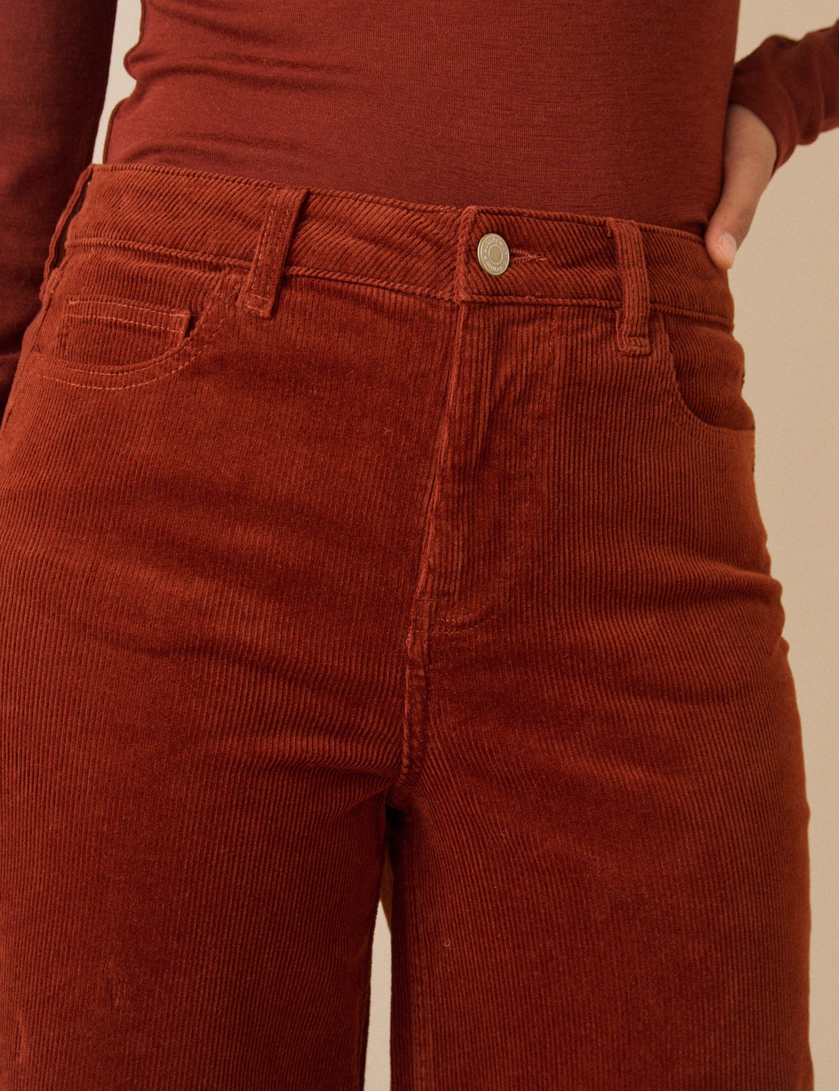 Rust Cord High Rise Soho Wide Leg Jeans