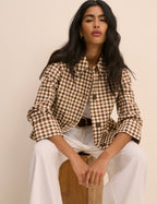 Brown Gingham Oyanti Swing Jacket