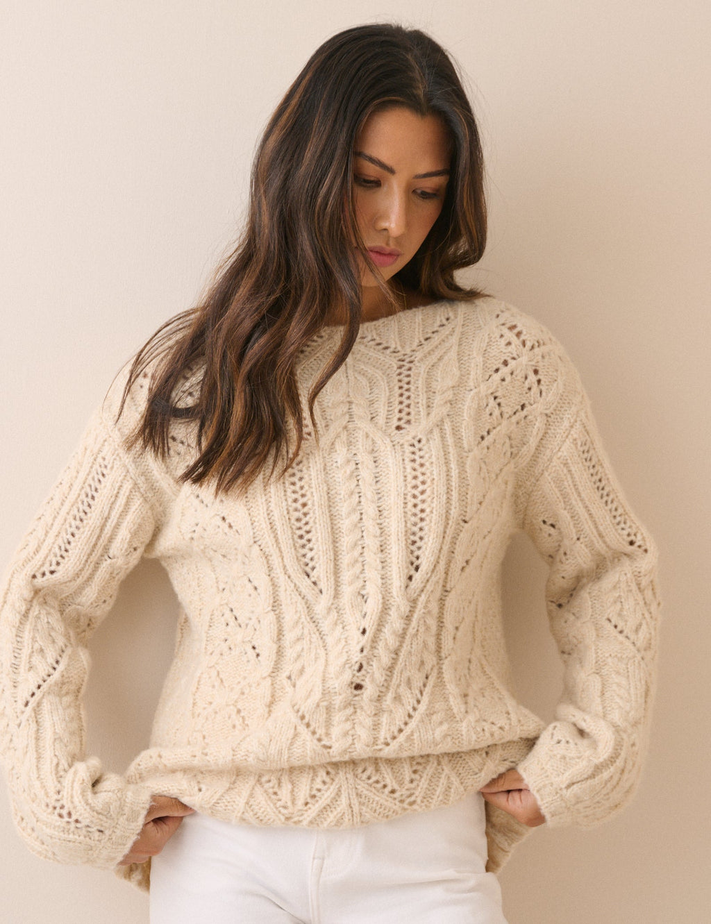 Cream Cable Knit Jumper