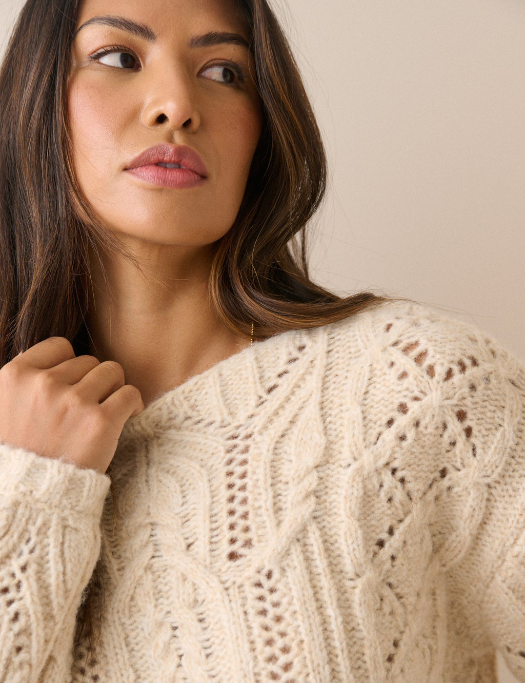 Cream Cable Knit Jumper