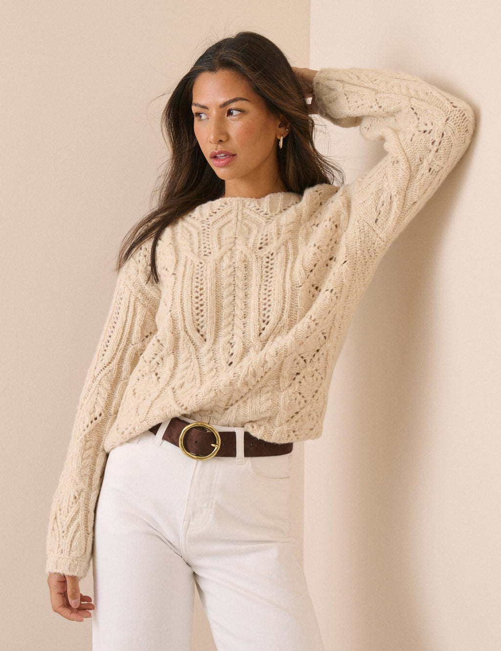 Cream Cable Knit Jumper
