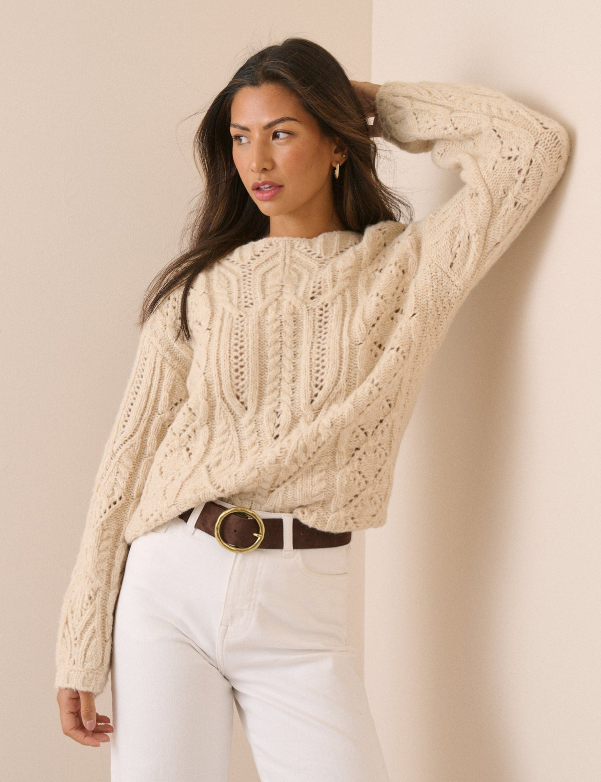 Cream Cable Knit Jumper