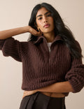 Brown Wool-Alpaca Chunky Knit Jumper