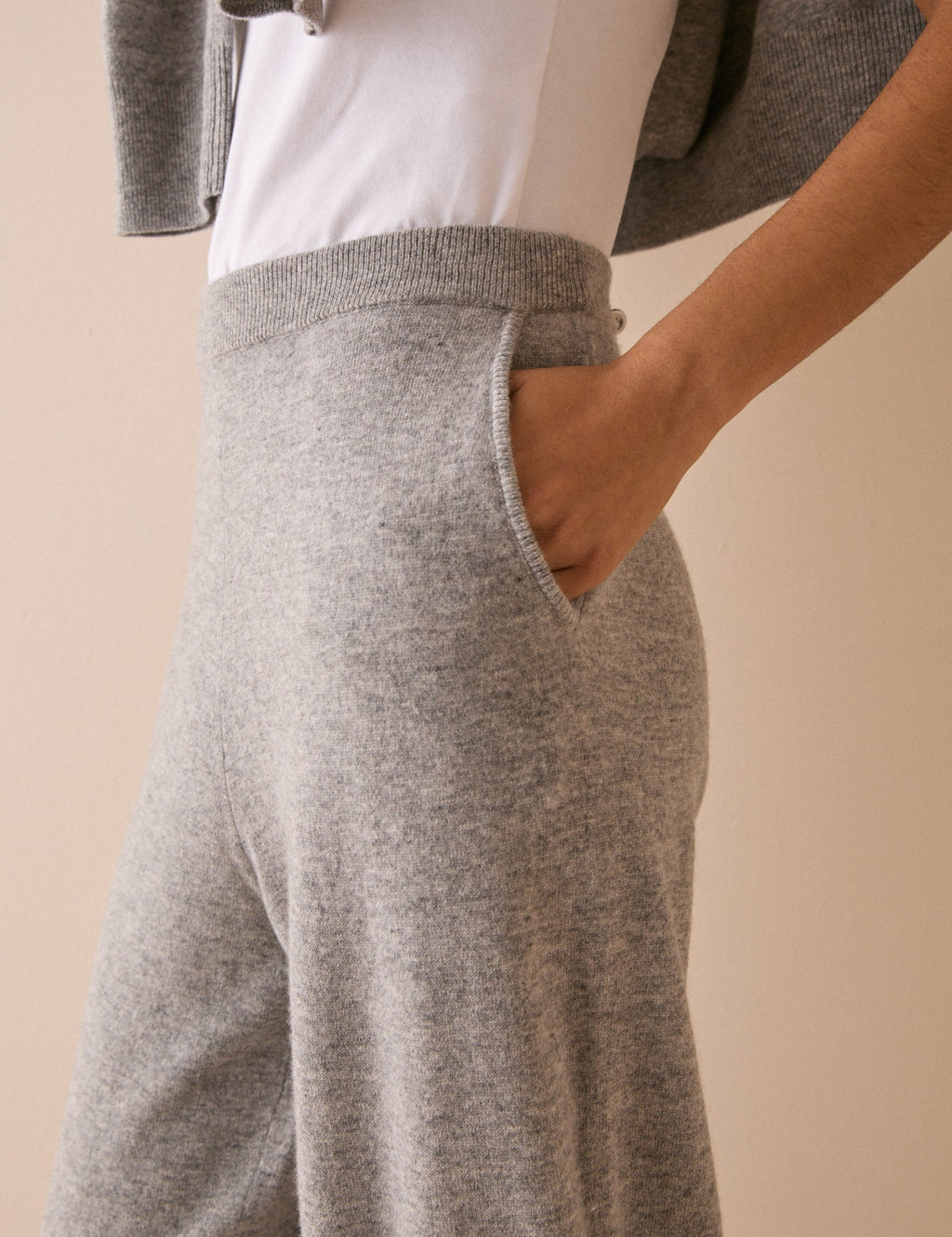 Grey Marl Tapered Wool Trouser