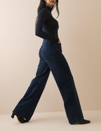 Navy Cord High Rise Soho Wide Leg Jeans