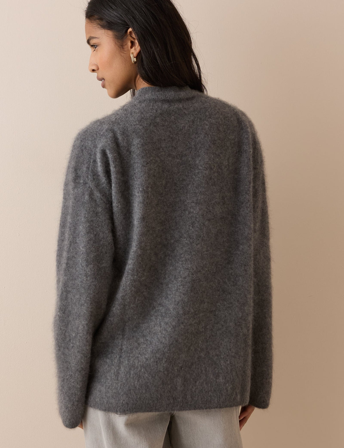 Grey Brushed Wool Jumper