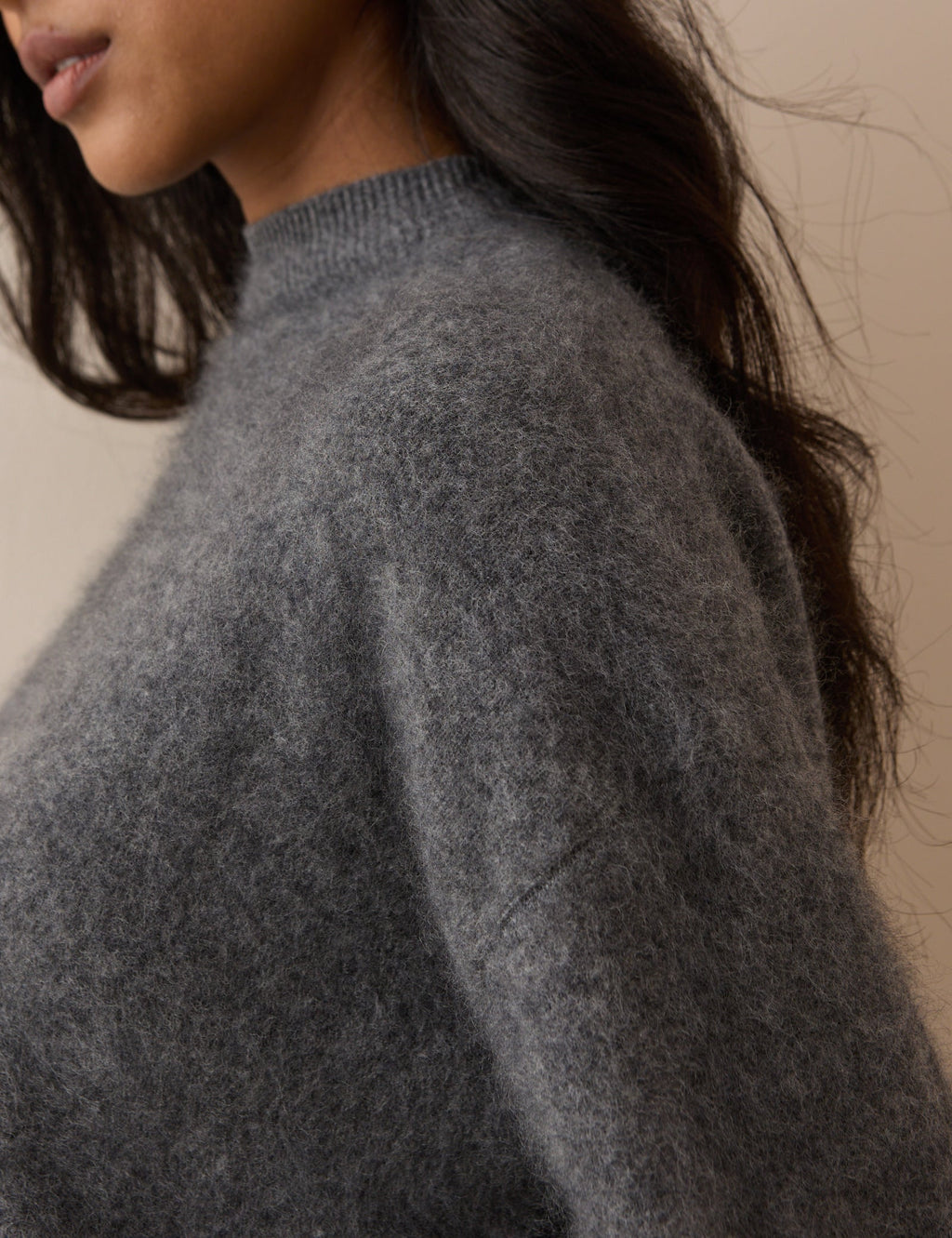 Grey Brushed Wool Jumper
