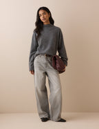 Grey Brushed Wool Jumper