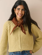 Chartreuse Chunky Knit Cardigan