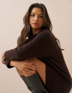 Brown Knitted Wool Mini Dress