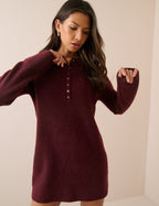 Burgundy Marl Knitted Mini Dress