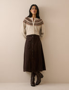 Cream Fair Isle Print Chunky Cardigan