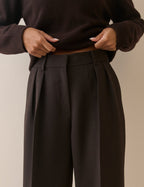 Brown High Waisted Rue Wide Leg Trousers
